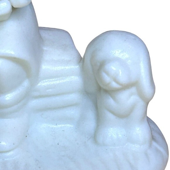 Little Girl with Umbrella + Puppy Dog Reading Book Whimsical Porcelain Figurine - Picture 8 of 11